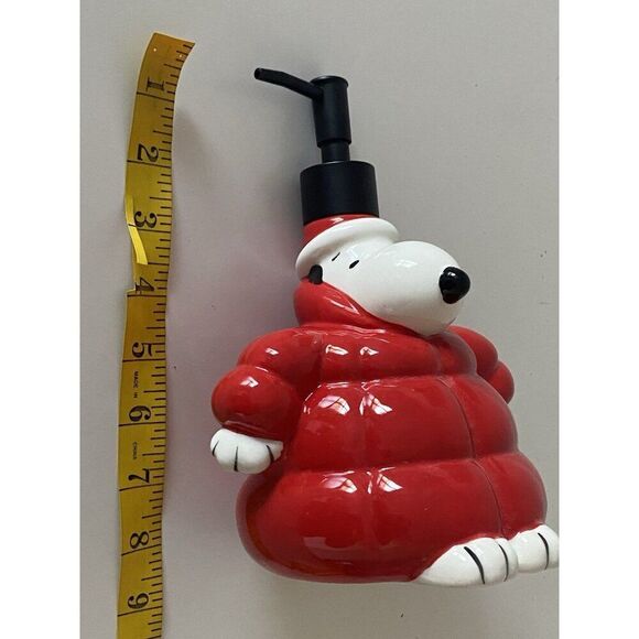 Peanuts Snoopy Soap Lotion Dispenser Red Quilted Puffer Puffy Jacket NEW main image 0